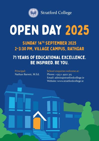 An invitation to Open Day... visit and explore opportunities at Stratford College    #openday2025 #villagecampus #schooltour