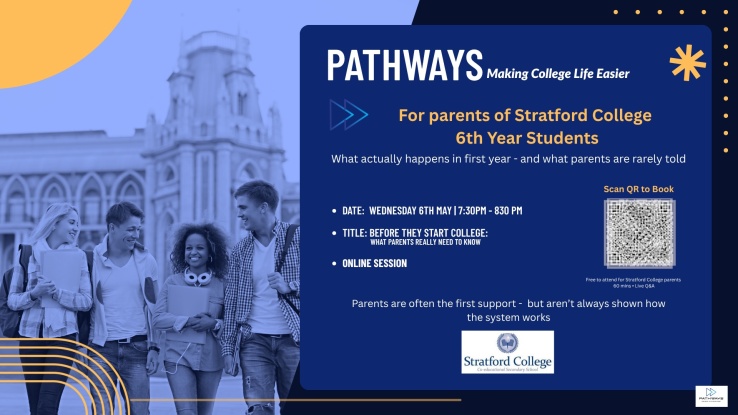 May2026 Stratford College Parent Talk Flyer 
