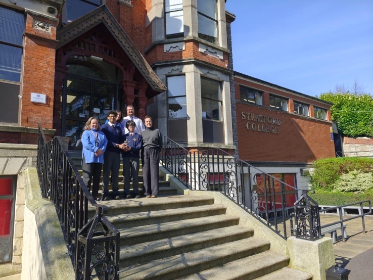 Stripe SC Students with award on Steps March 2026 
