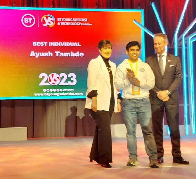 Congratulations Ayush Tambde!! Best Individual Project 2023! And to our two 3rd Year Young Scientist Finalists!